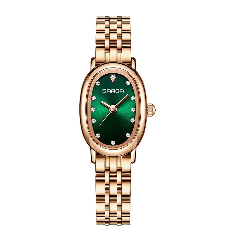 K Women's European And American Watch Quartz Leather Steel Belt Waterproof