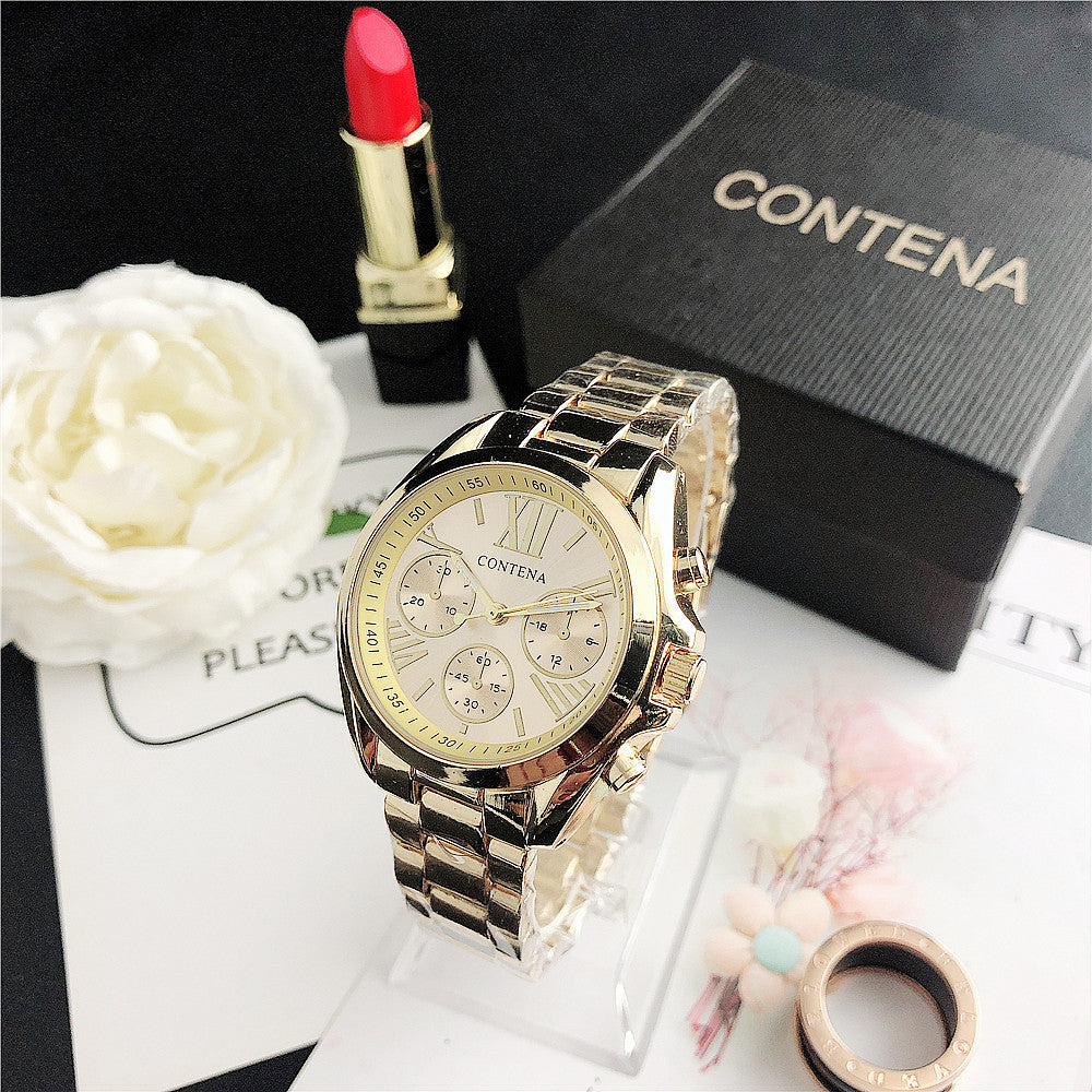 K Women's Fashion Diamond Quartz Mesh Strap Watch