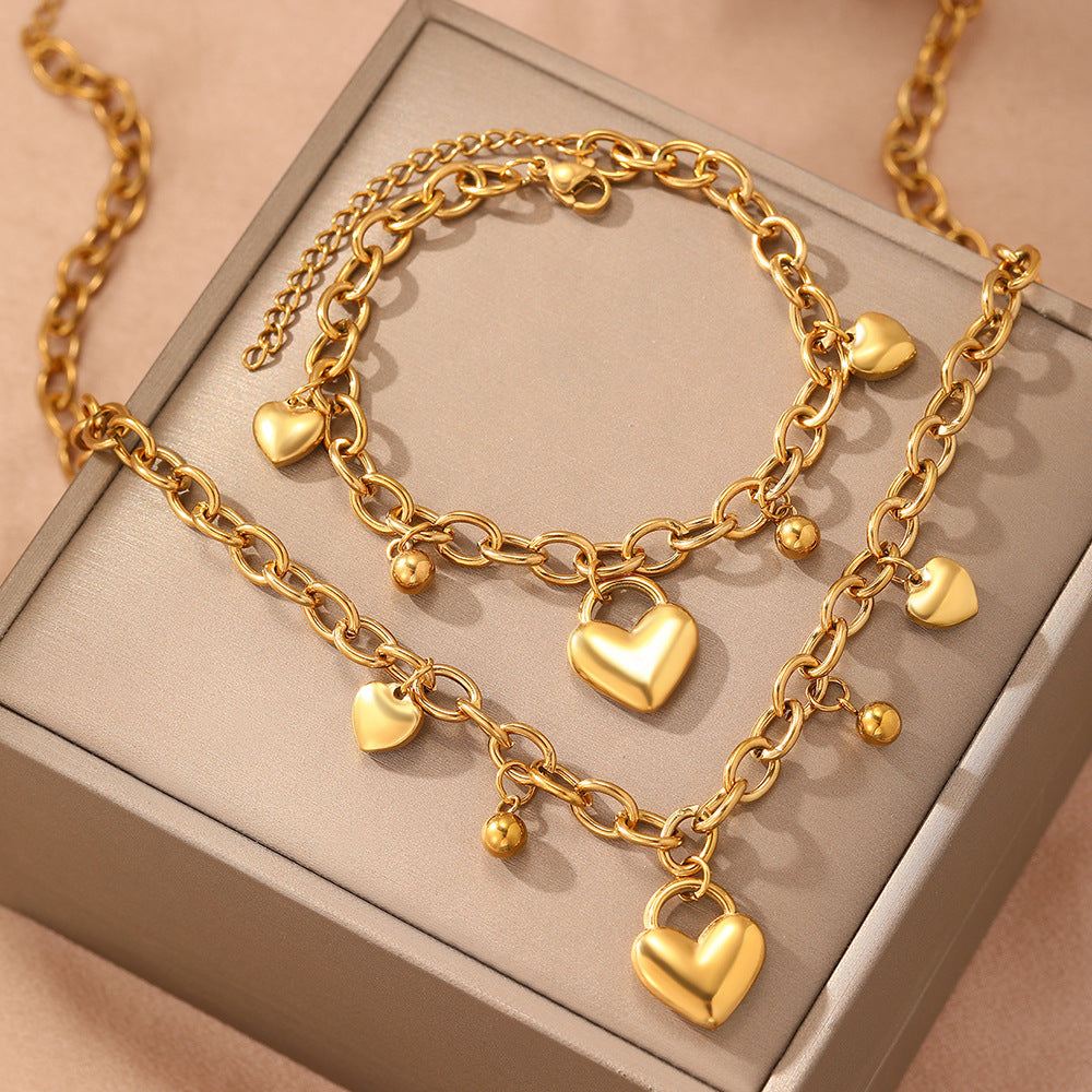 K Heart-Shaped Jewelry Simple Pendant Necklace
