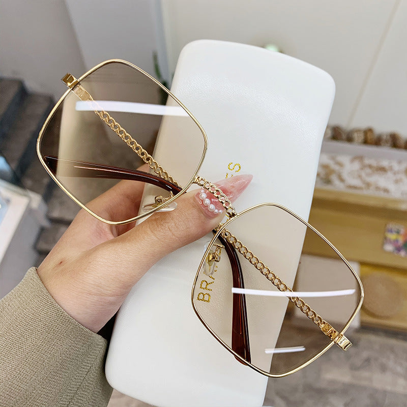 K Large Frame Frame Hollow Glasses Leg Sunglasses