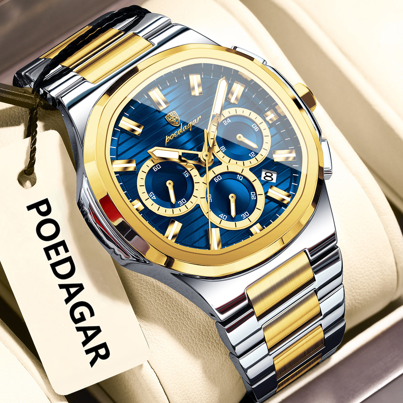 K Mens Waterproof Multifunctional Luminous Watch
