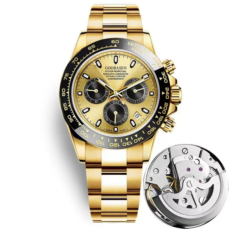 K Mechanical-Style Mens Watch With Calenda Quartz Watch
