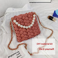 DIY Craft Kit Yarn, Crochet Hook, And Fabric Strips For Making A ShoulderCrossbody Bag