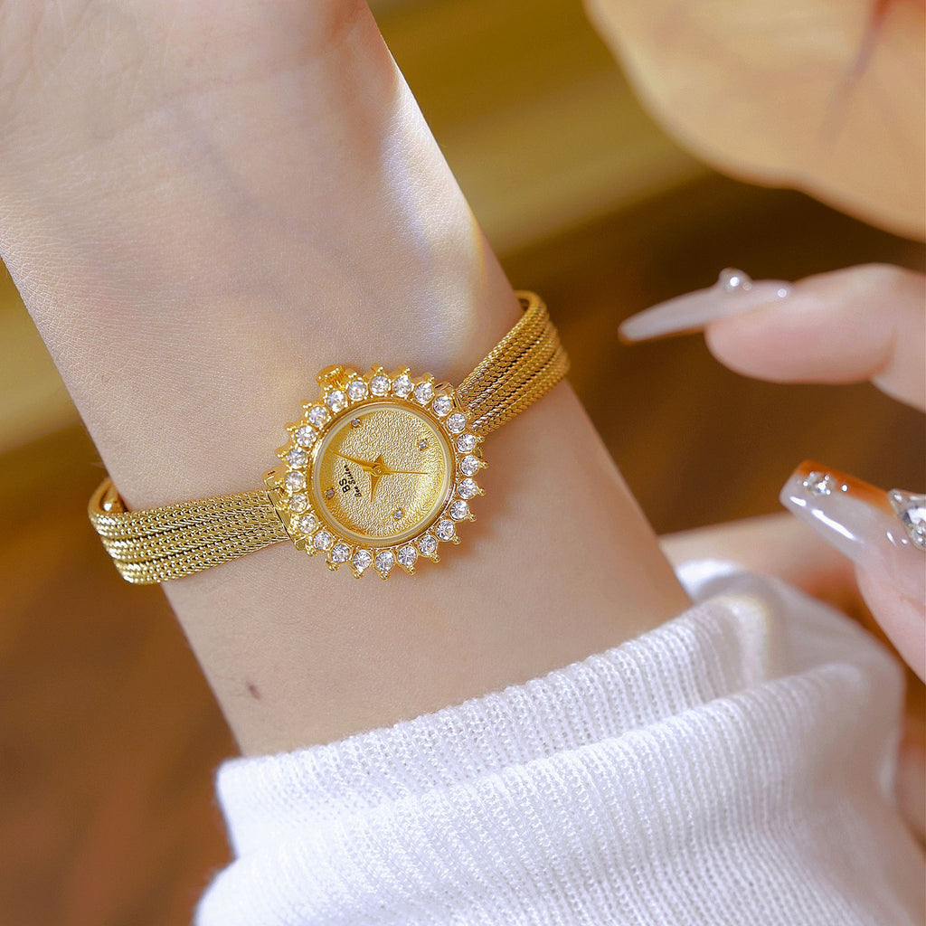 K Light-luxury Sun-patterned Gesang Flower Watch An Elegant Timepiece