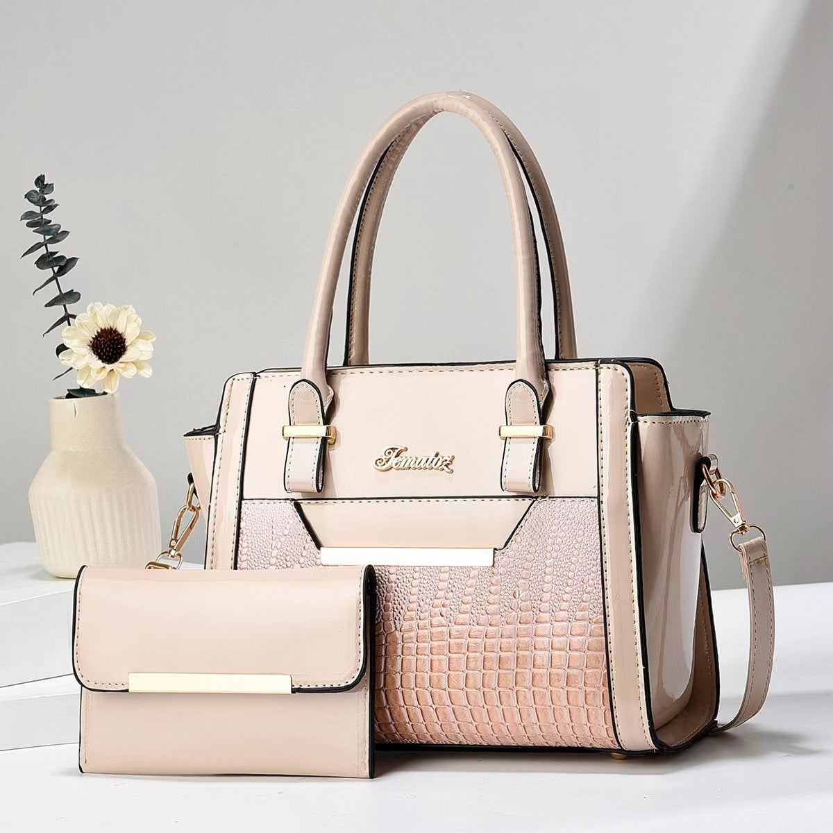 K Casual Womens Shoulder Bag Large-capacity Patent Leather Tote