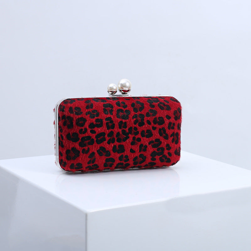 K Classic Cross-Border EuropeanAmerican Leopard-Print Fashionable Shoulder Clutch Bag