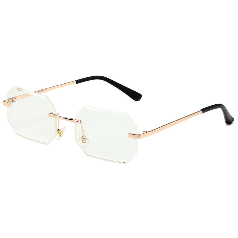 K Frameless Small Square Sunglasses Street Photo Trend