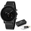 K Mesh-Strap Multifunctional Water-Resistant Quartz Watch