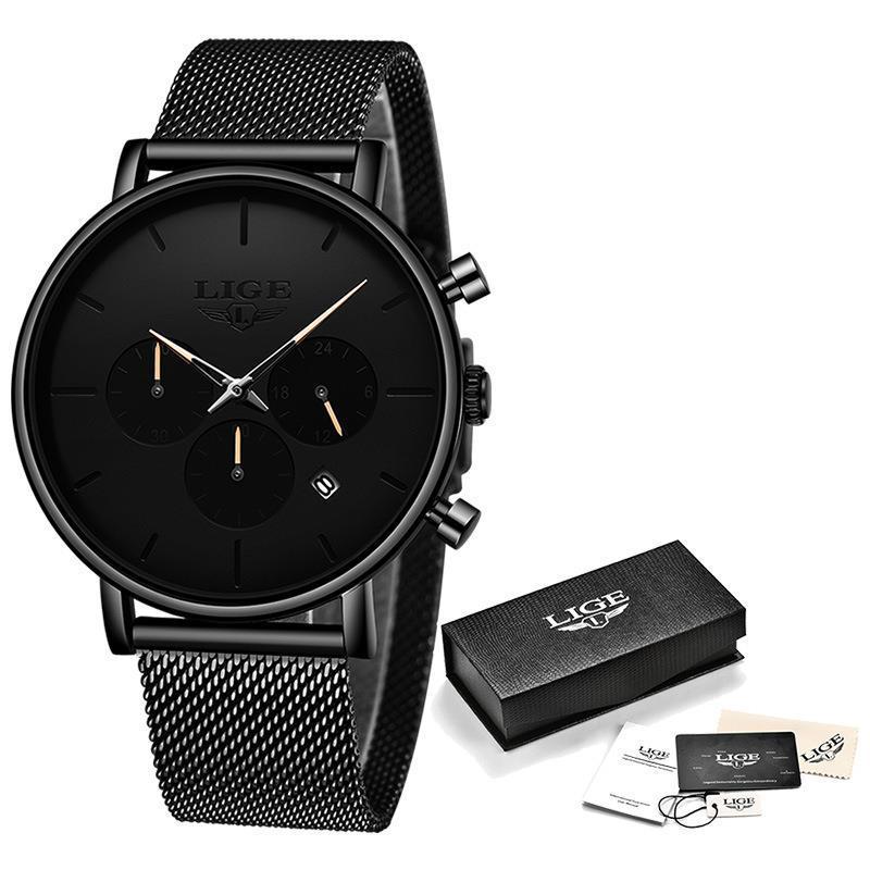 K Mesh-Strap Multifunctional Water-Resistant Quartz Watch