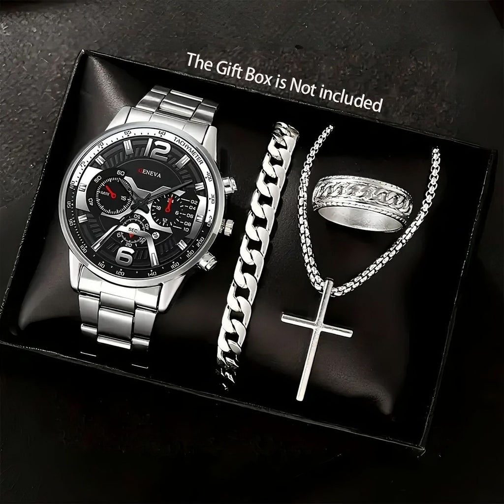 K Business-Style Sophisticated Watch Set For Men