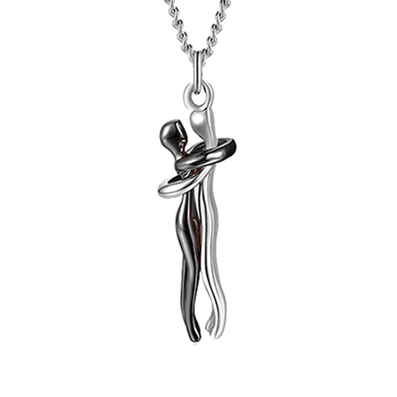 K Love Hug Necklace Unisex Men Women Couple