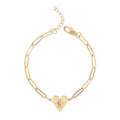 K Paperclip Heart Bracelet (Engraving) M1W