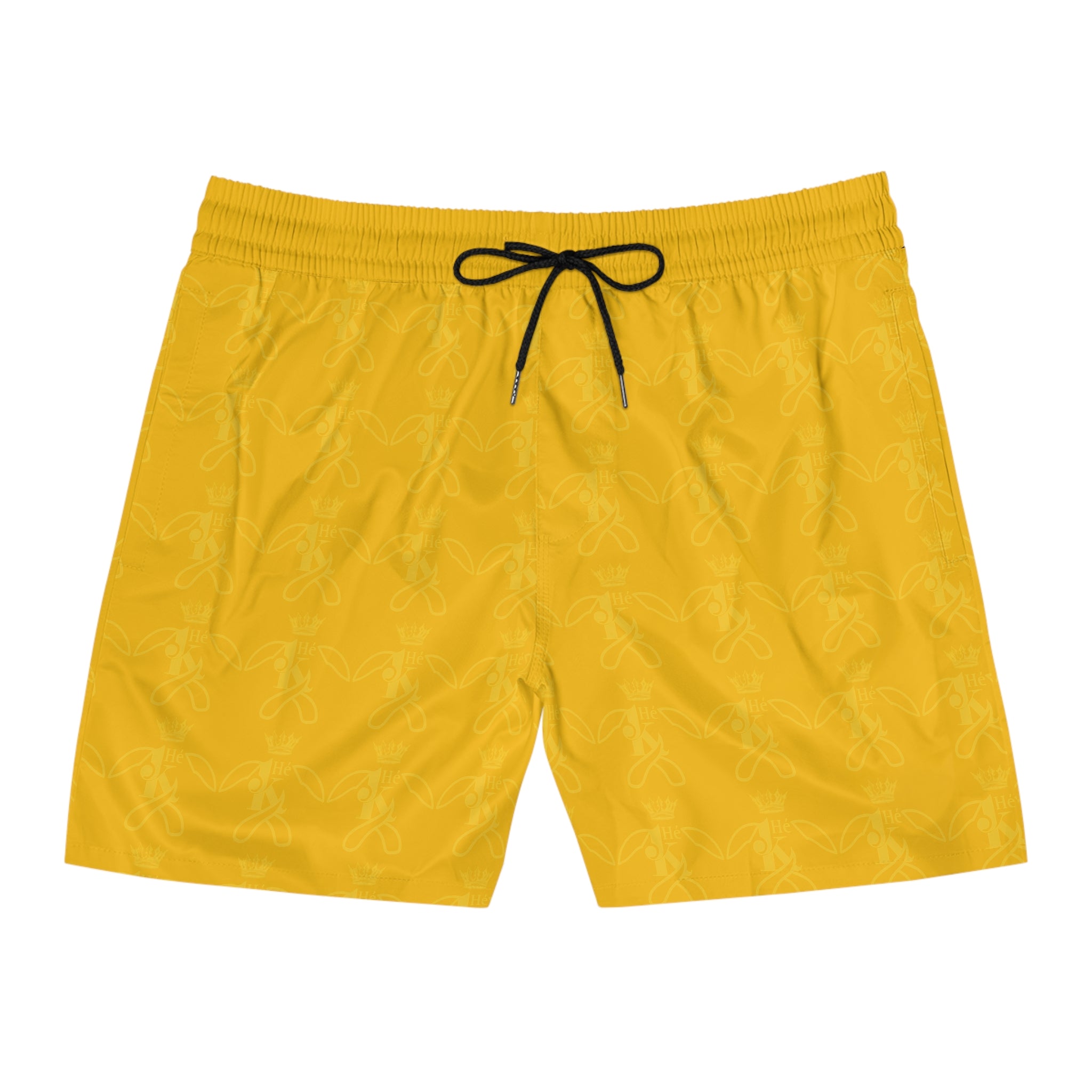 K Yellow Palm Pattern Swim Shorts M3G