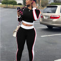 K Long sleeve sexy tight sportswear two-piece