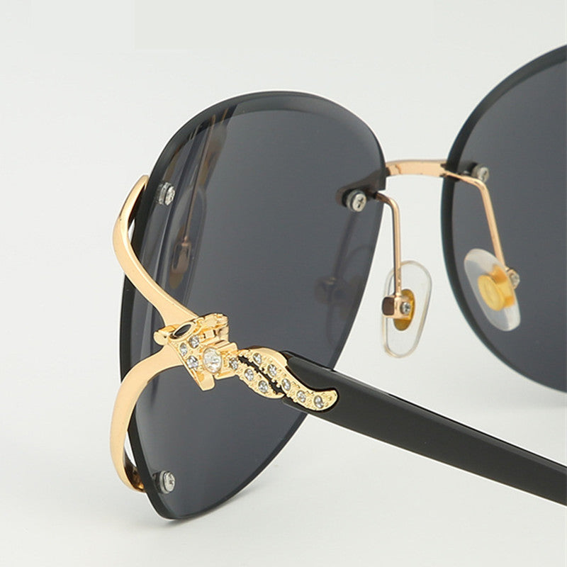 K Pink Foxes Rhinestone Oversized Sunglasses