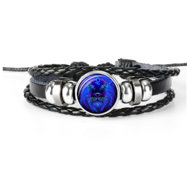 K 12 Zodiac Constellation Bracelet Luminous Braided Design Bracelet For Men Women Kids
