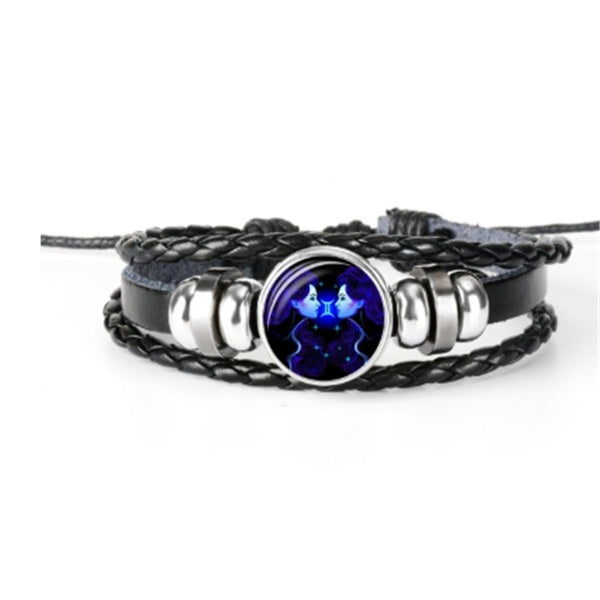 K 12 Zodiac Constellation Bracelet Luminous Braided Design Bracelet For Men Women Kids
