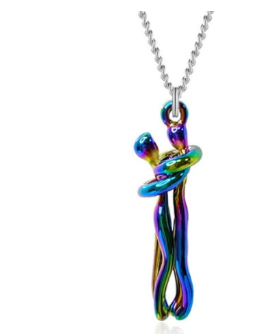 K Love Hug Necklace Unisex Men Women Couple