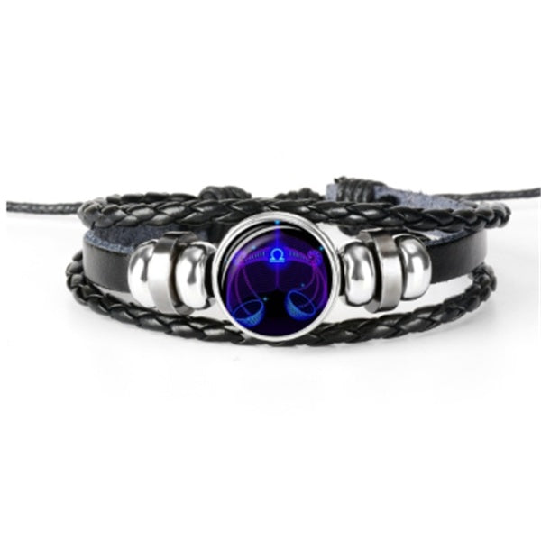 K 12 Zodiac Constellation Bracelet Luminous Braided Design Bracelet For Men Women Kids