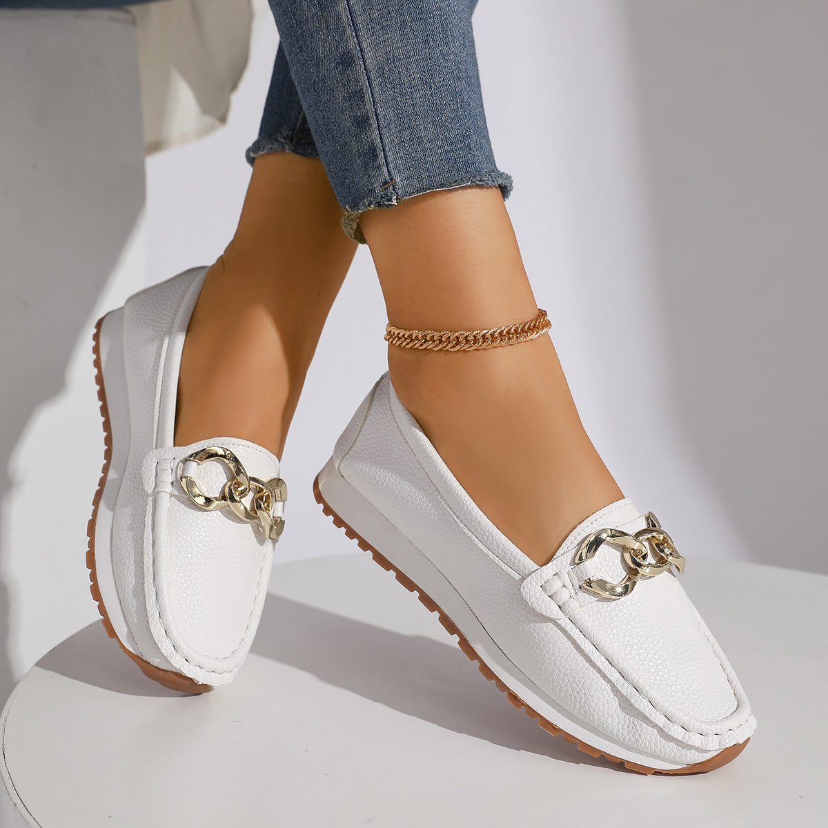 K Chains Flats Fashion Casual Comfortable