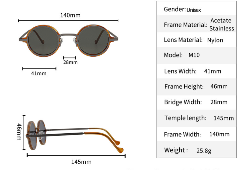 K Retro Special Multicolor Niche Round Frame Sunglasses Neutral