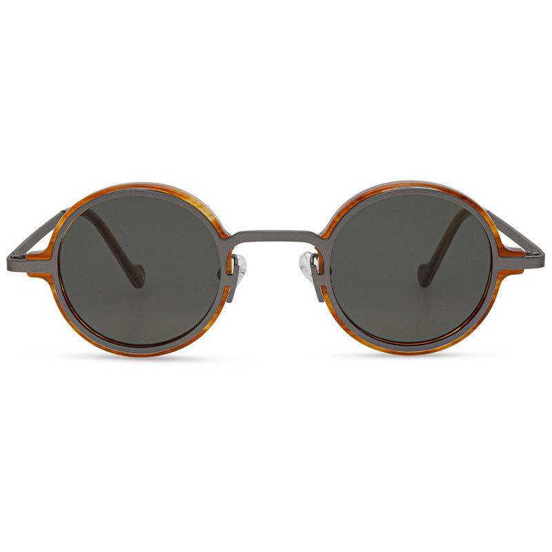 K Retro Special Multicolor Niche Round Frame Sunglasses Neutral