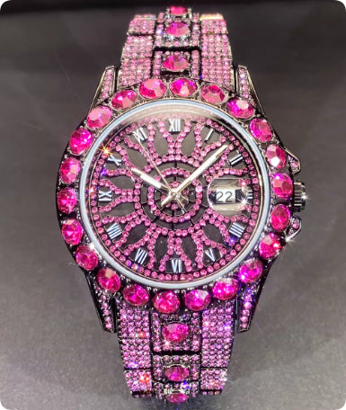 K Fully Diamond-encrusted, Ultra-glitzy Hip-hop Watch
