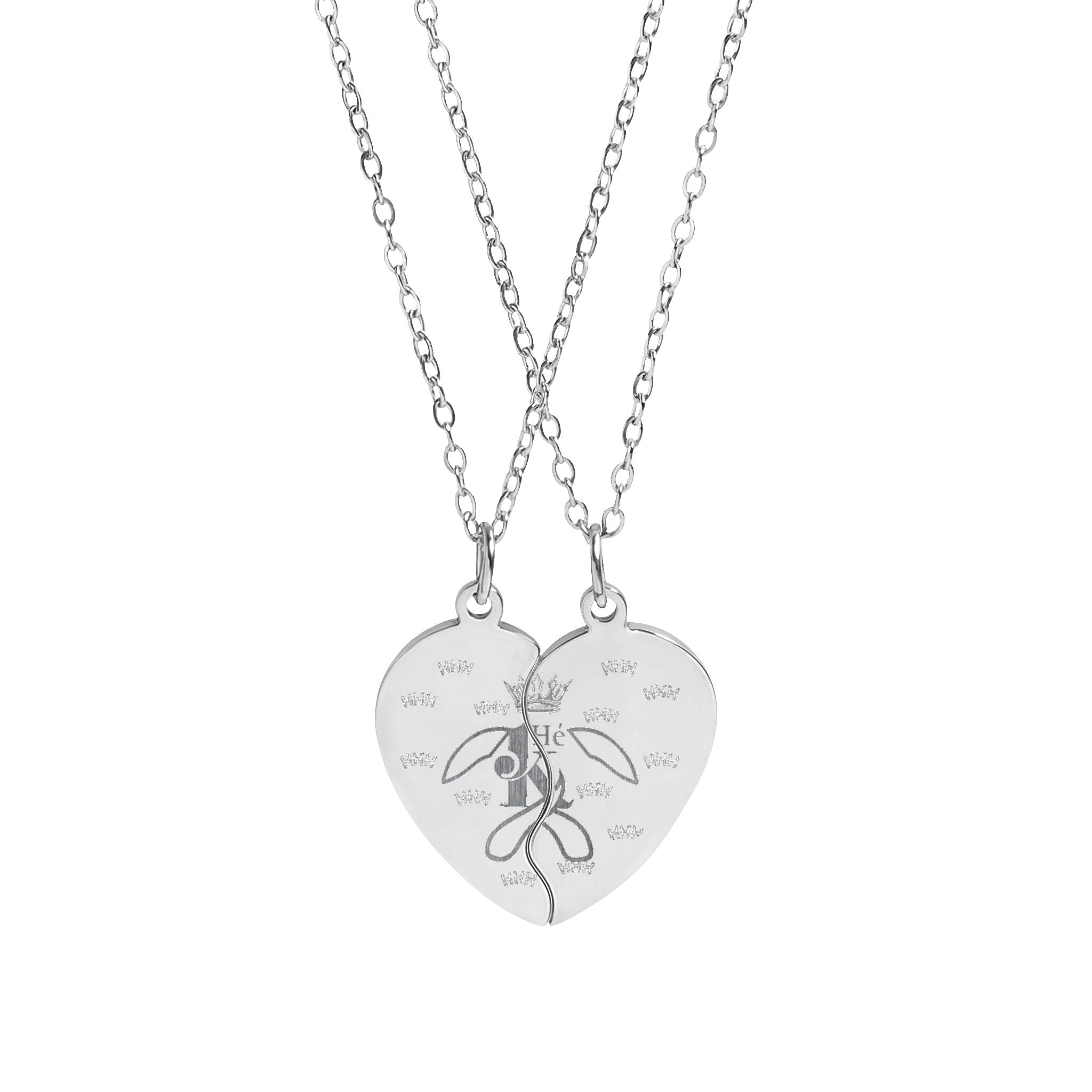 K Matching Split Pendant for Best Friends or Couples
