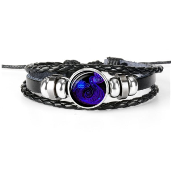 K 12 Zodiac Constellation Bracelet Luminous Braided Design Bracelet For Men Women Kids