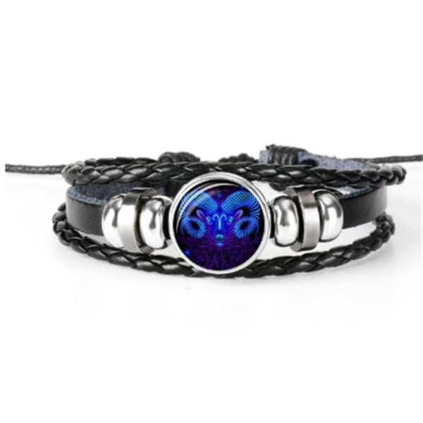 K 12 Zodiac Constellation Bracelet Luminous Braided Design Bracelet For Men Women Kids