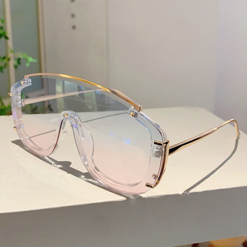 K Colorful Personality One-piece Large Frame Fashionable Sunglasses