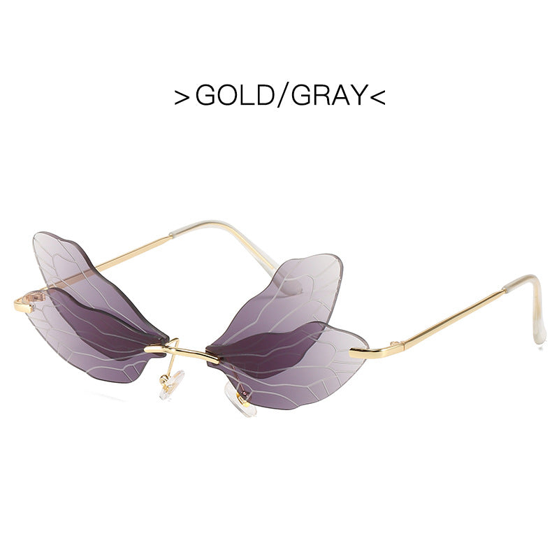 K Trend Wings Sunglasses Exaggerated Gradient Color Internet-famous Colorful Beach Glasses