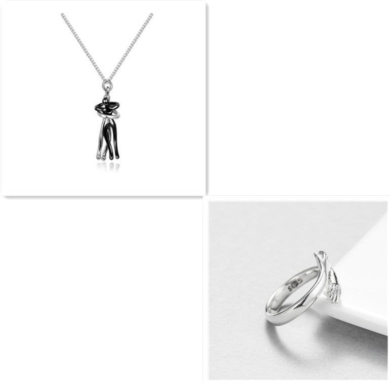 K Love Hug Necklace Unisex Men Women Couple