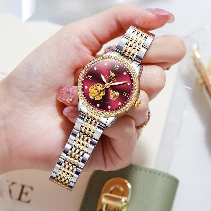 K Hollow Mechanical Watch Women's Steel Belt Waterproof