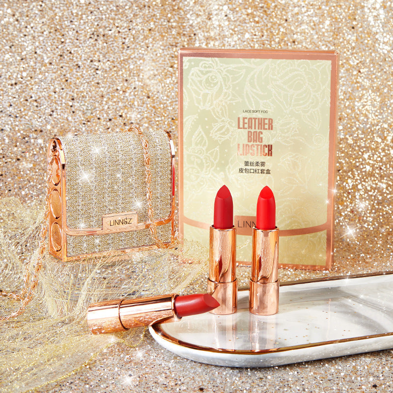 K Starry Sky Bright Small Leather Bag Lipstick Three Packs