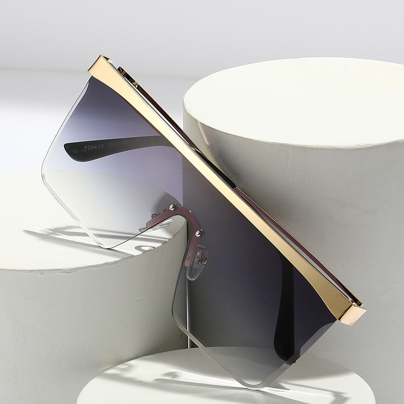 K European And American Square Pair Sunglasses One-piece Lens