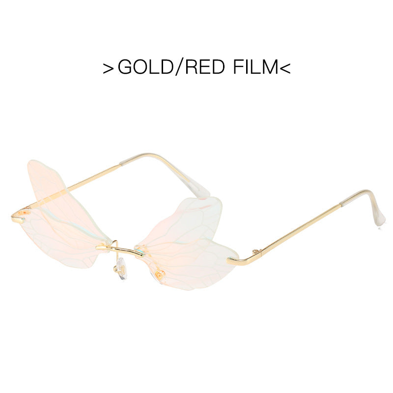 K Trend Wings Sunglasses Exaggerated Gradient Color Internet-famous Colorful Beach Glasses