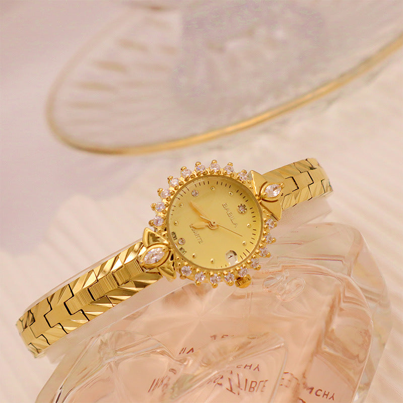 K Vintage Jewelry High Diamond Quartz Small Golden Watch Wholesale