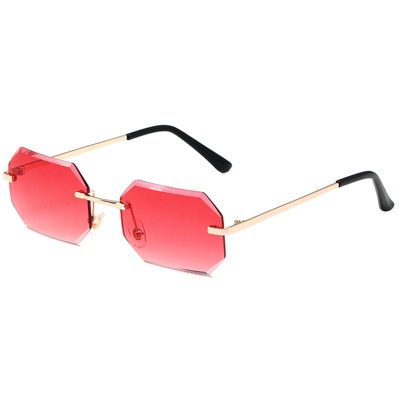 K Frameless Small Square Sunglasses Street Photo Trend