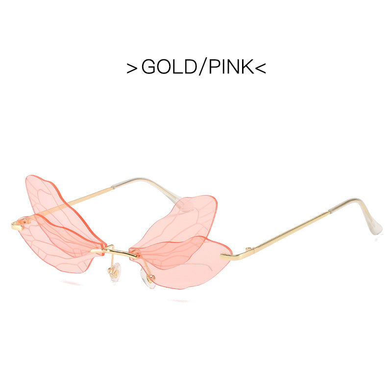 K Trend Wings Sunglasses Exaggerated Gradient Color Internet-famous Colorful Beach Glasses