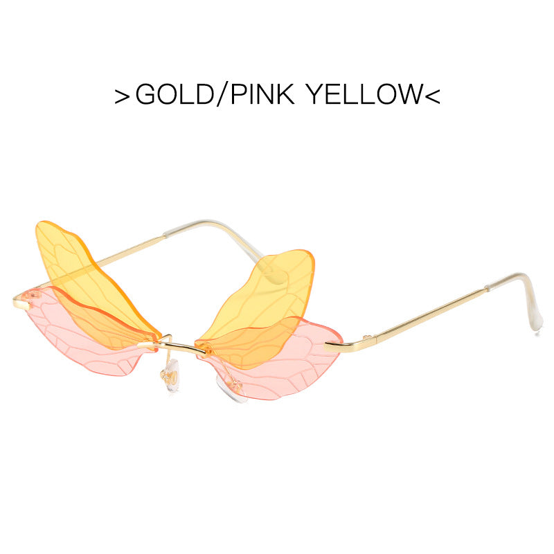 K Trend Wings Sunglasses Exaggerated Gradient Color Internet-famous Colorful Beach Glasses