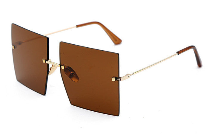K New Square Rimless Metal Sunglasses