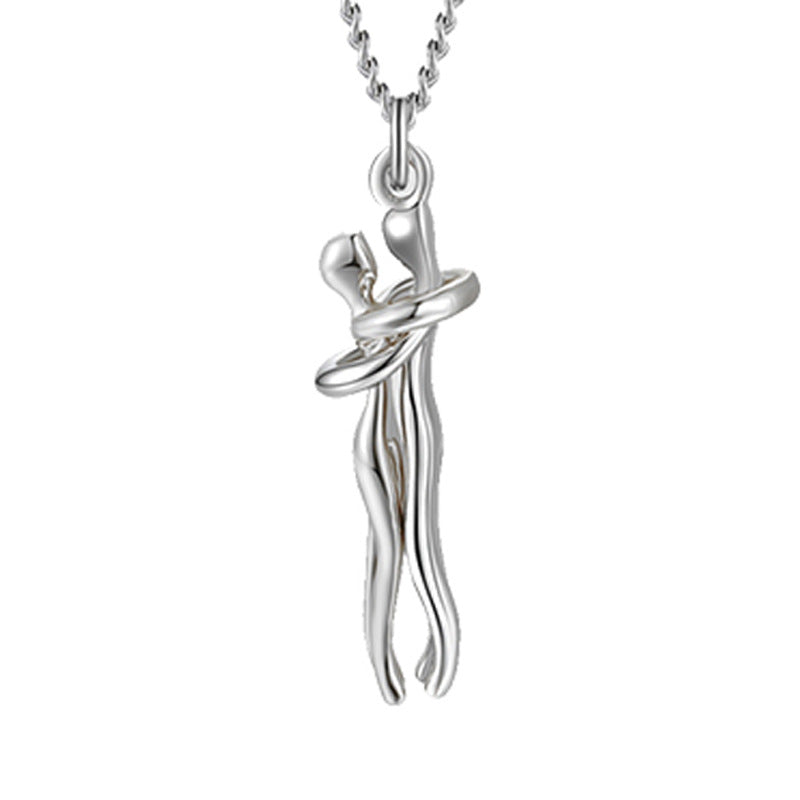 K Love Hug Necklace Unisex Men Women Couple