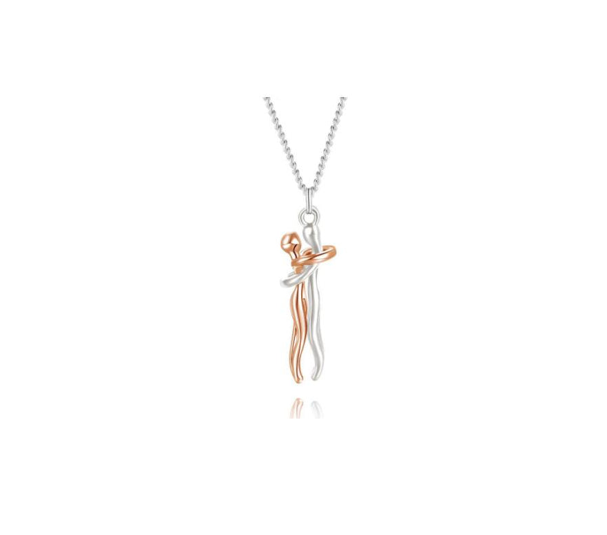 K Love Hug Necklace Unisex Men Women Couple