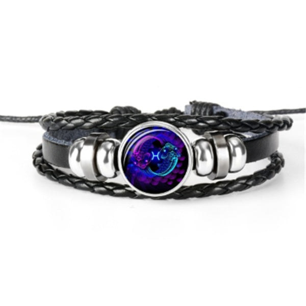 K 12 Zodiac Constellation Bracelet Luminous Braided Design Bracelet For Men Women Kids