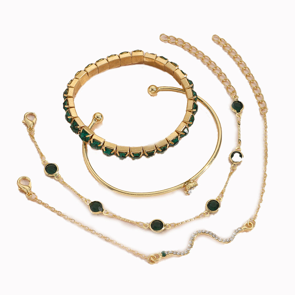 K 4pcs Bracelet Suit Fashion Green