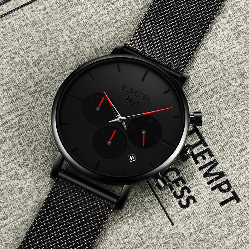 K Mesh-Strap Multifunctional Water-Resistant Quartz Watch