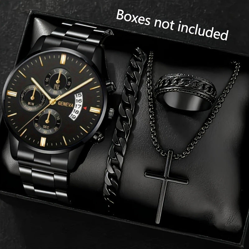 K Business-Style Sophisticated Watch Set For Men