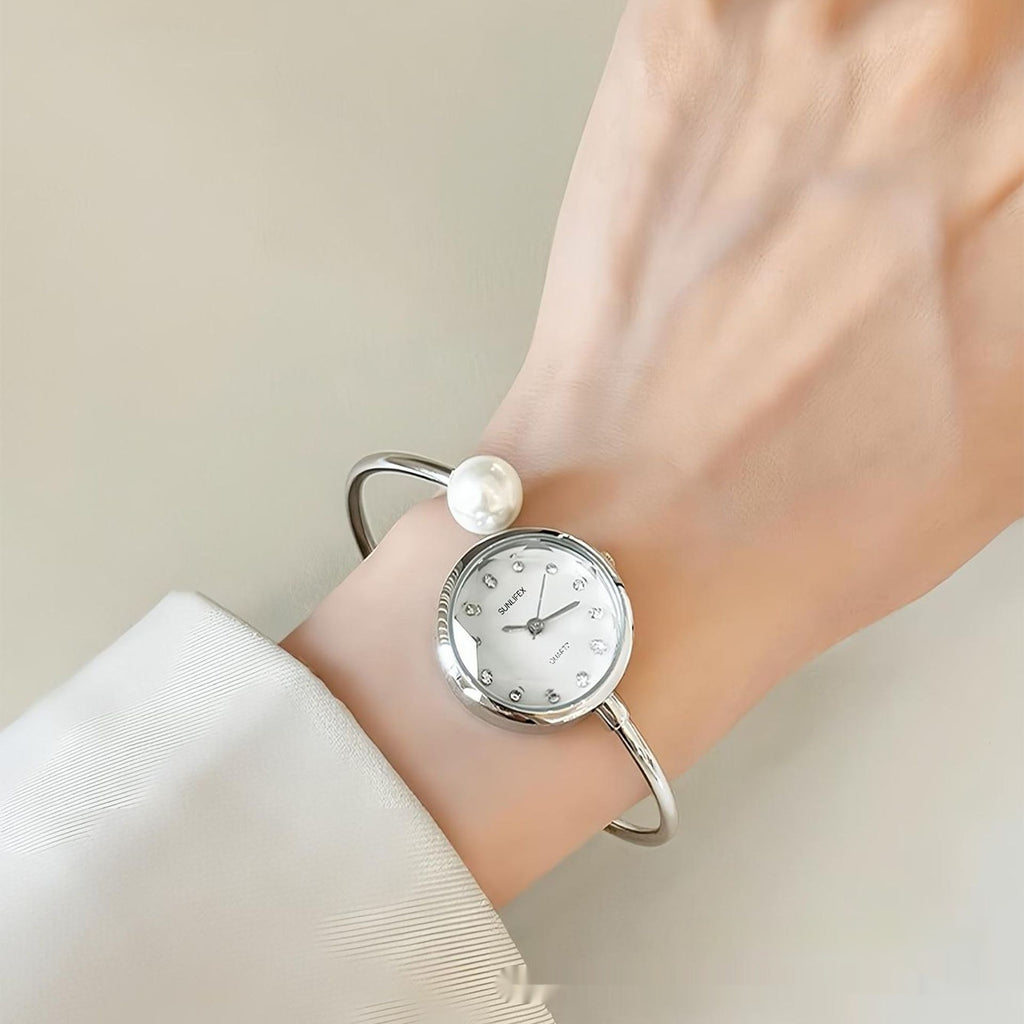 K Women's High-grade Simple Pearl Bangle Watch High-grade Watch
