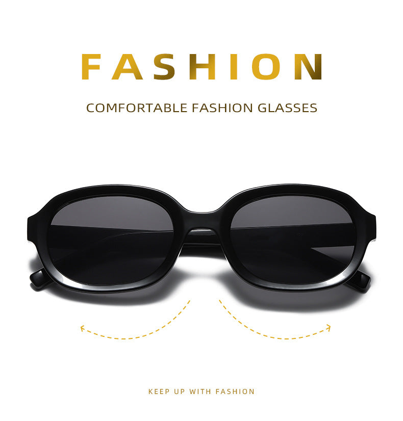 K Oval Trend Fashion Concave Statement Sunglasses